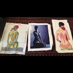 Hand sewn cross stitch